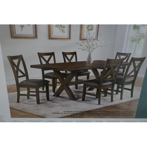 1489 - Blakely 7Pc Dining Set Extendable Whalen, orginal RRP £666.66 + VAT - marked table top (4195-23) * T... 