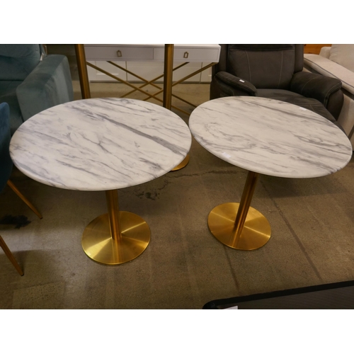 1517 - Two circular marble effect tables