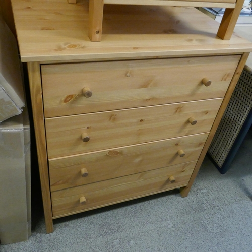 1554 - A pine wardrobe, a chest of drawers and a pair of bedside chests - boxed * this lot is subject to VA... 