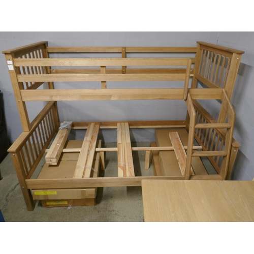 1559 - Pine bunk beds, a single top bunk, ¾ bottom bunk - boxed * this lot is subject to VAT