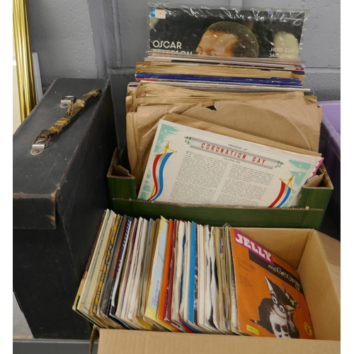 1056 - A collection of records, 78RPM, LPs and 7