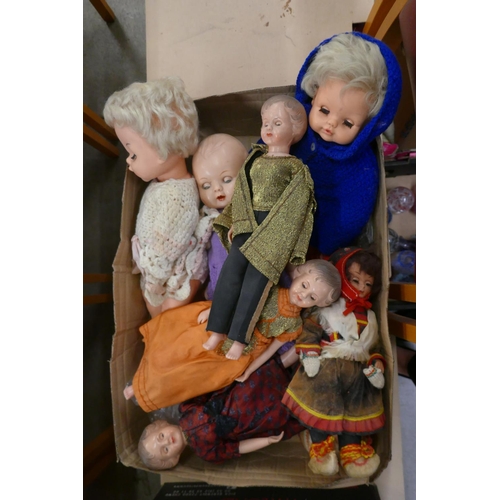 1063 - A case of mid 20th Century and later dolls, including some old shop stock **PLEASE NOTE THIS LOT IS ... 