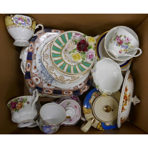 1065 - A collection of china including Royal Albert Old Country Roses cup and saucer, a Royal Crown Derby B... 