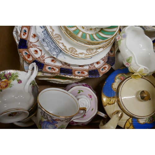 1065 - A collection of china including Royal Albert Old Country Roses cup and saucer, a Royal Crown Derby B... 