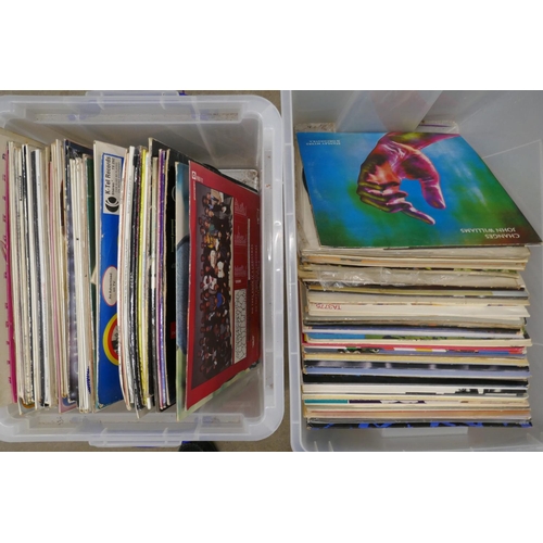 1077 - Two boxes of LP records, classical, pop and easy listening **PLEASE NOTE THIS LOT IS NOT ELIGIBLE FO... 