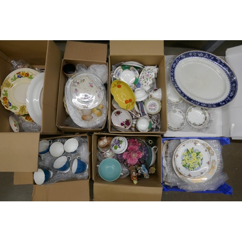 1081 - Six boxes of assorted china and glass **PLEASE NOTE THIS LOT IS NOT ELIGIBLE FOR POSTING AND PACKING... 