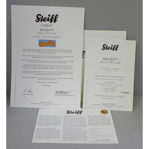 602 - A limited edition Steiff Sweep, boxed with certificate