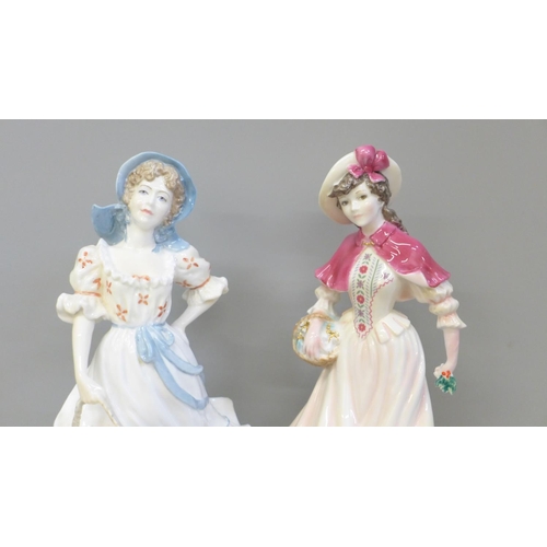 604 - Two Royal Worcester figures; Noëlle and The Milkmaid