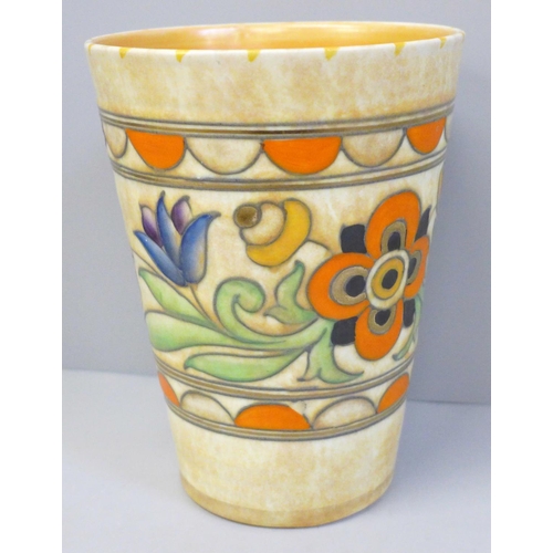 608 - A Crown Ducal Charlotte Rhead tube lined vase, 18cm