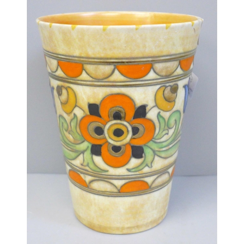 608 - A Crown Ducal Charlotte Rhead tube lined vase, 18cm