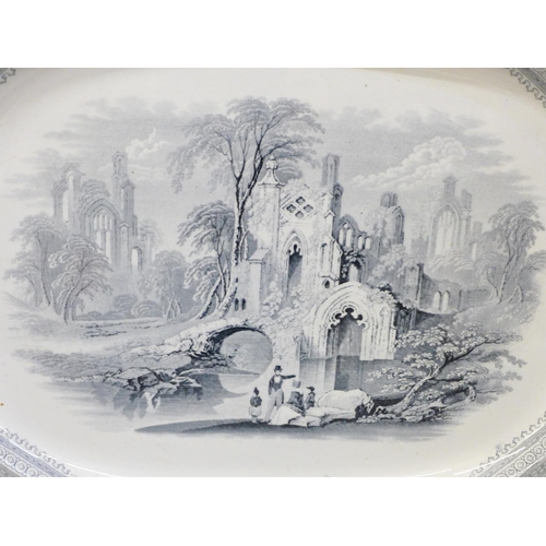 610 - A Davenport Rhine pattern large serving plate, 49cm