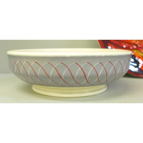 620 - A Poole Delphis dish, 26.5cm and bowl