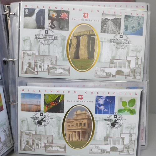 646 - An album of stamp First Day Covers including The Blue Plaque Collection, Lennon, Turner, Nightingale... 