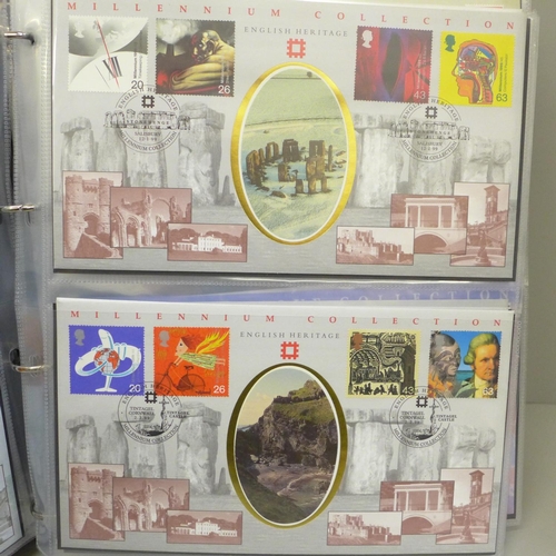 646 - An album of stamp First Day Covers including The Blue Plaque Collection, Lennon, Turner, Nightingale... 