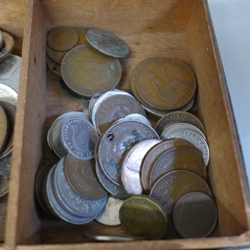 655 - Two tins of British and foreign coins