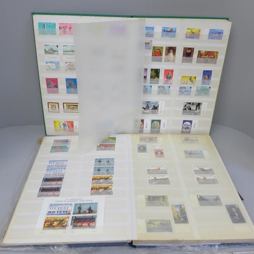 659 - Two albums of stamps, mint Jersey and Guernsey