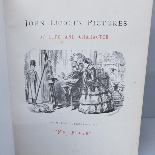 676 - One volume; John Leech's Pictures from the Collection of Mr Punch, 1887, with embossed cover