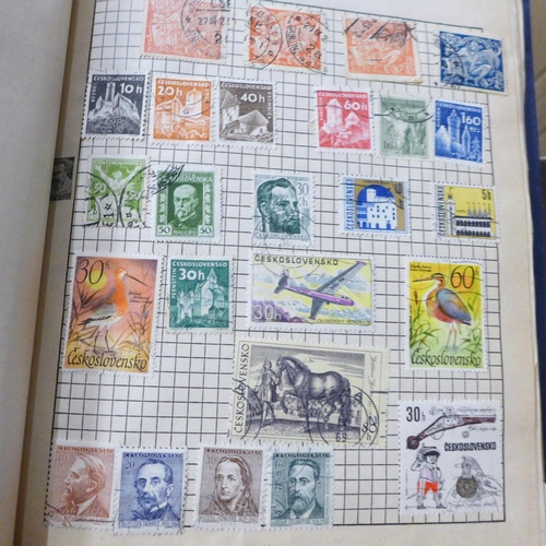 680 - Stamps; a box of stamps, covers, etc., loose and in albums