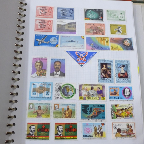 684 - Stamps; a box of stamp albums, covers, presentation packs, etc.