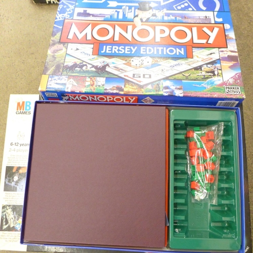 686 - Three board games; Escape from Colditz, Monopoly Jersey edition and Ghost Castle