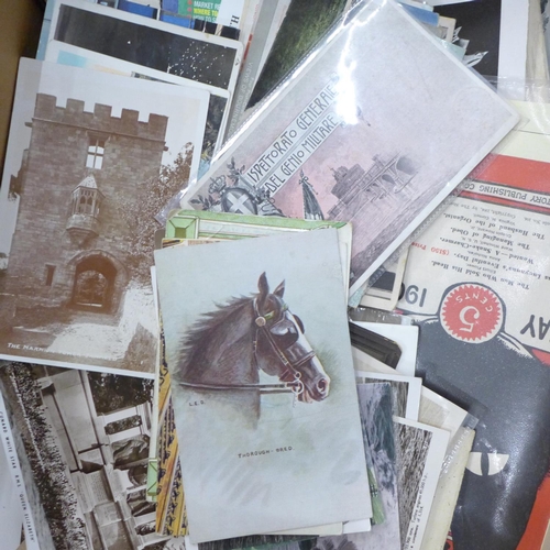 688 - A collection of approximately 150 postcards, playing cards and cabinet cards