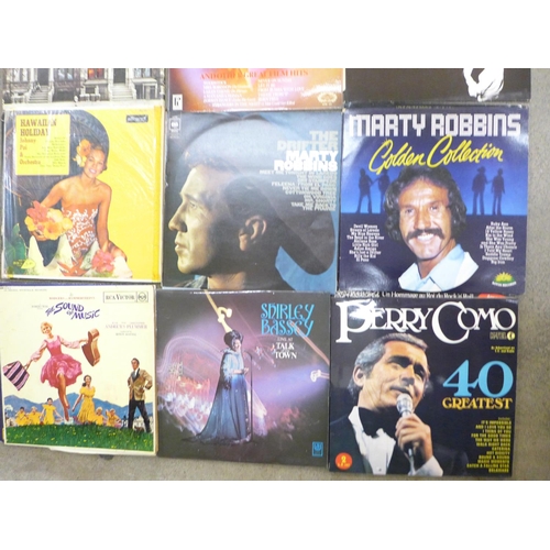 689 - A collection of records including Led Zeppelin, Neil Diamond, Tom Jones, Elvis Presley and a collect... 