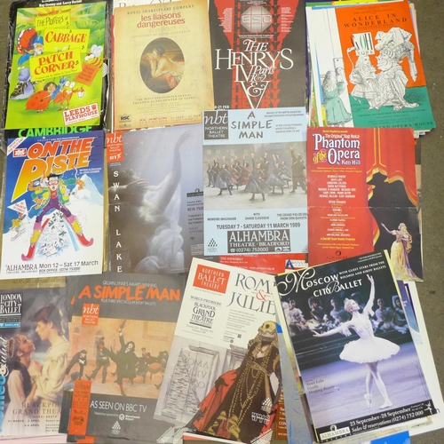 699 - A collection of approximately 65 Theatre posters from late 1970s to 1990s as dated on reverse from L... 