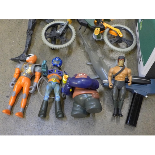 705 - Action Man figures and other superhero character figures, etc.