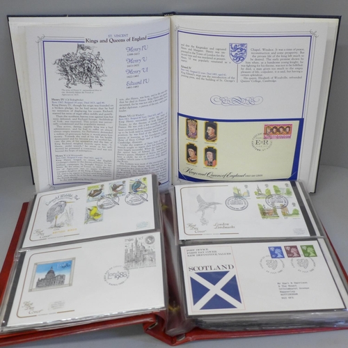 Stamps; Kings and Queens of England first day covers and one other