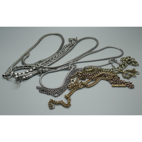 865 - Albert chains, neck chains, etc.