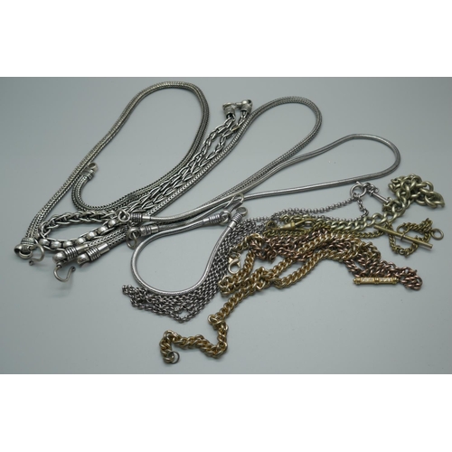 865 - Albert chains, neck chains, etc.