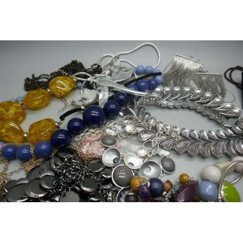 883 - Twenty-four named necklaces; Biba, John Richard, Laura Ashley, French Connection, Jasper Conran, etc... 