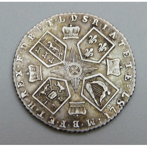 934 - A 1787 George III sixpence