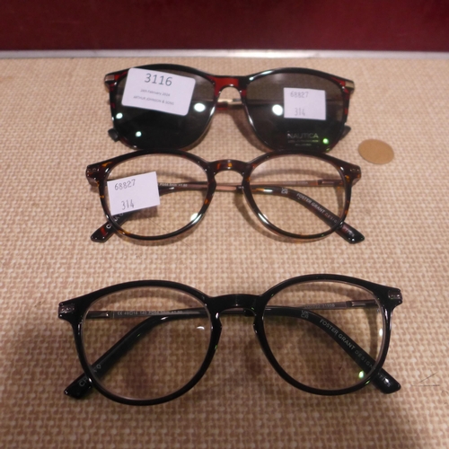 3116 - 2 Pairs of Fgx Bluelight Reading Glasses +1.50, Nautica Sunglasses (314-91) *This lot is subject to ... 