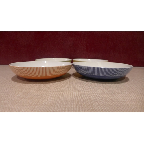 3322 - Stoneware Pinstripe Bowl Set - (1 x Chipped)  (315-90) *This lot is subject to VAT