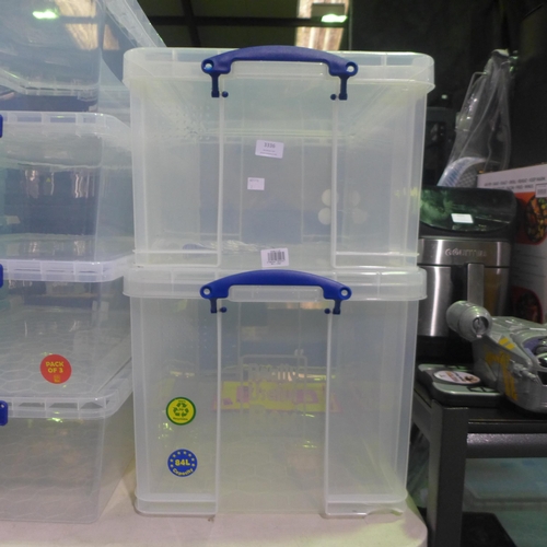 3336 - 2 mixed Really Useful Storage containers (64L + 8L)