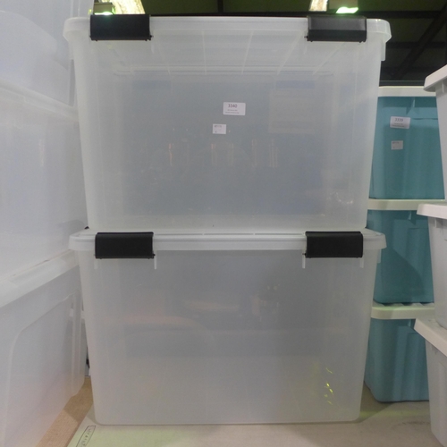 3340 - 2 large storage containers with lids