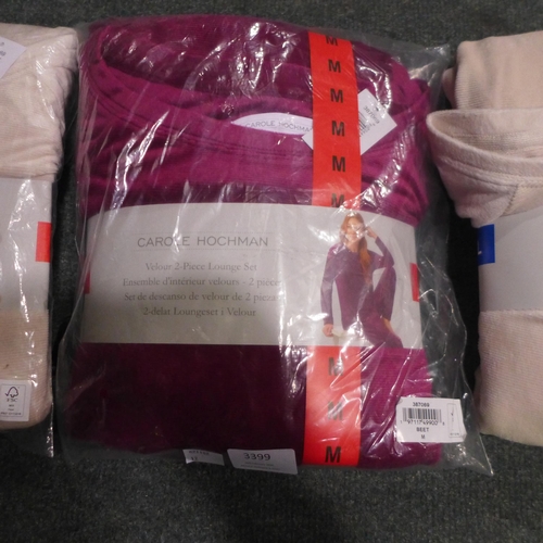 3399 - Three sets of lady's mixed size/style pyjamas * This lot is subject to VAT