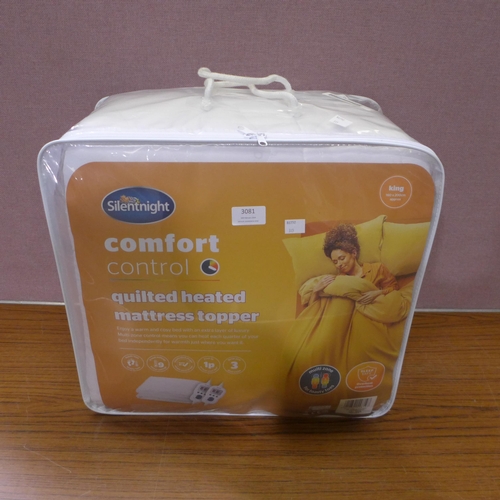 3081 - Silentnight Comfort Control quilted heated mattress topper - King size (315-507)*This lot is subject... 