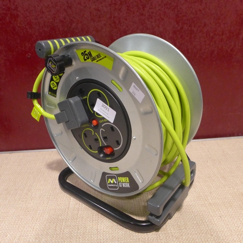 3091 - Masterplug 25M Cable Reel (4 Socket 13 Amp) (314-96) *This lot is subject to vat