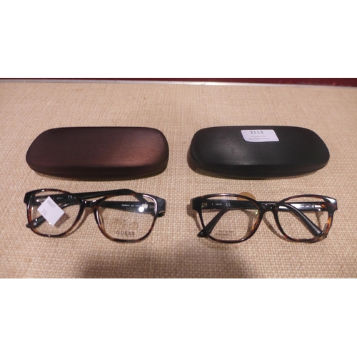 3113 - 2 Pairs Of Mixed Guess Glasses Frames ( Both Damaged) (314-93) *This lot is subject to vat