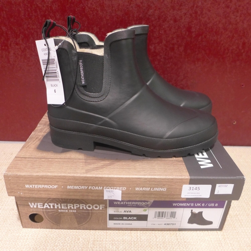 3145 - A pair of Ava weatherproof black ankle boots (size UK 6) * This lot is subject to VAT