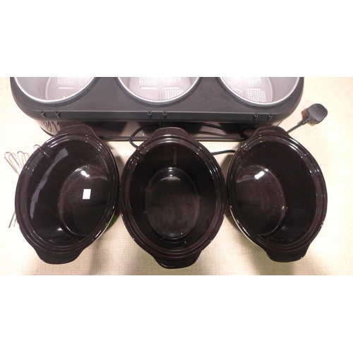 3334 - Mpl 7.1L Triplegrey  Slow Cooker (missing pot lids)  (315-102) *This lot is subject to VAT