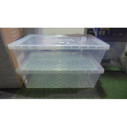 3357 - 2 under bed storage containers with lids