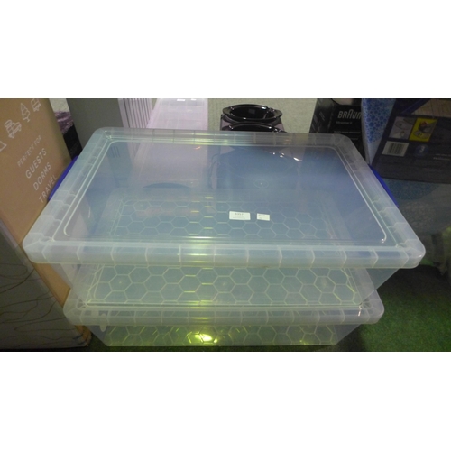 3357 - 2 under bed storage containers with lids