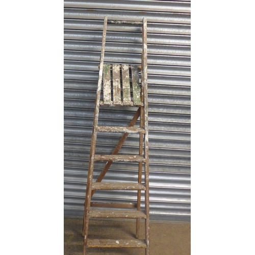 2225 - A double extending ladder with two sets of stepladders