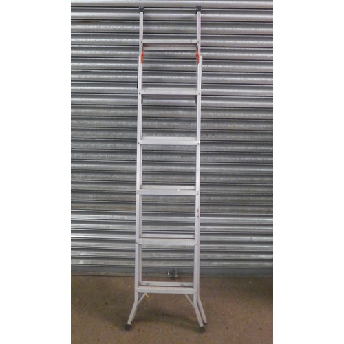 2227 - An aluminium 4.7m multipurpose ladder and a 3-way ladder