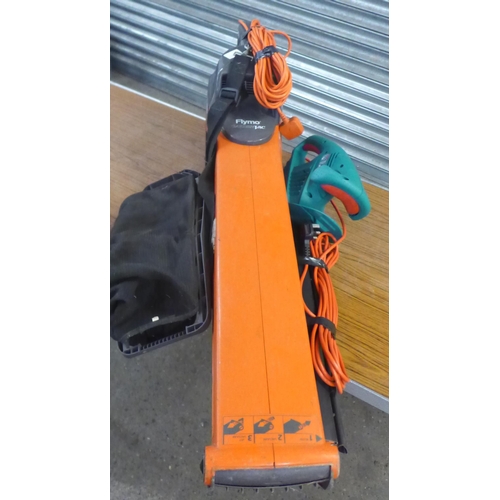 2243 - A Flymo garden vac (EV650) and a Bosch hedge trimmer (AHS45-16)