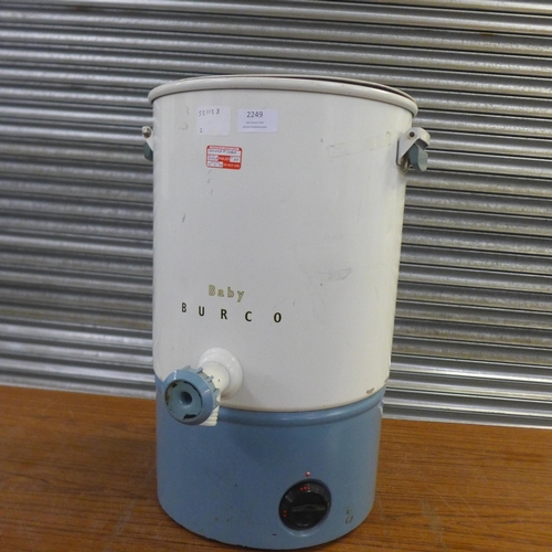 2249 - A vintage Baby Burco 240v water boiler - failed electrical safety test due to damaged cable - sold a... 