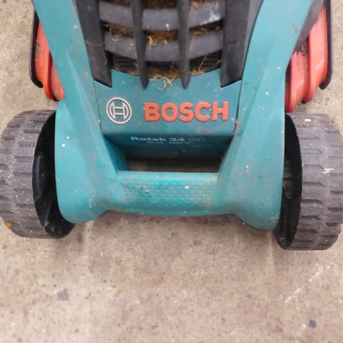 2293 - A Bosch Rotak 34GC 34cm 1400w electric lawn mower